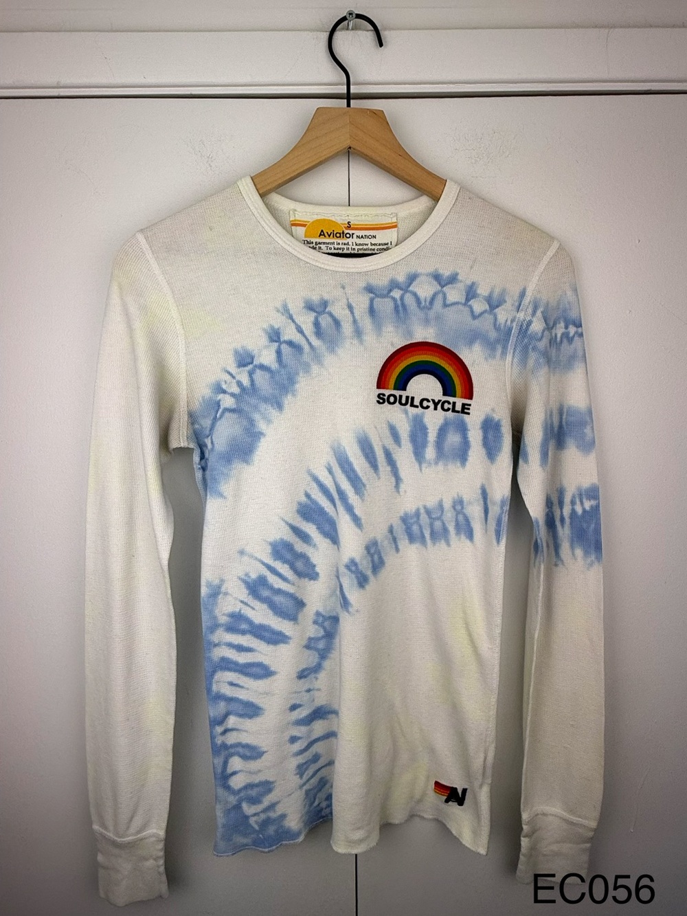 Aviator Nation x SoulCycle Tie Dye Thermal Long Sleeve Top S